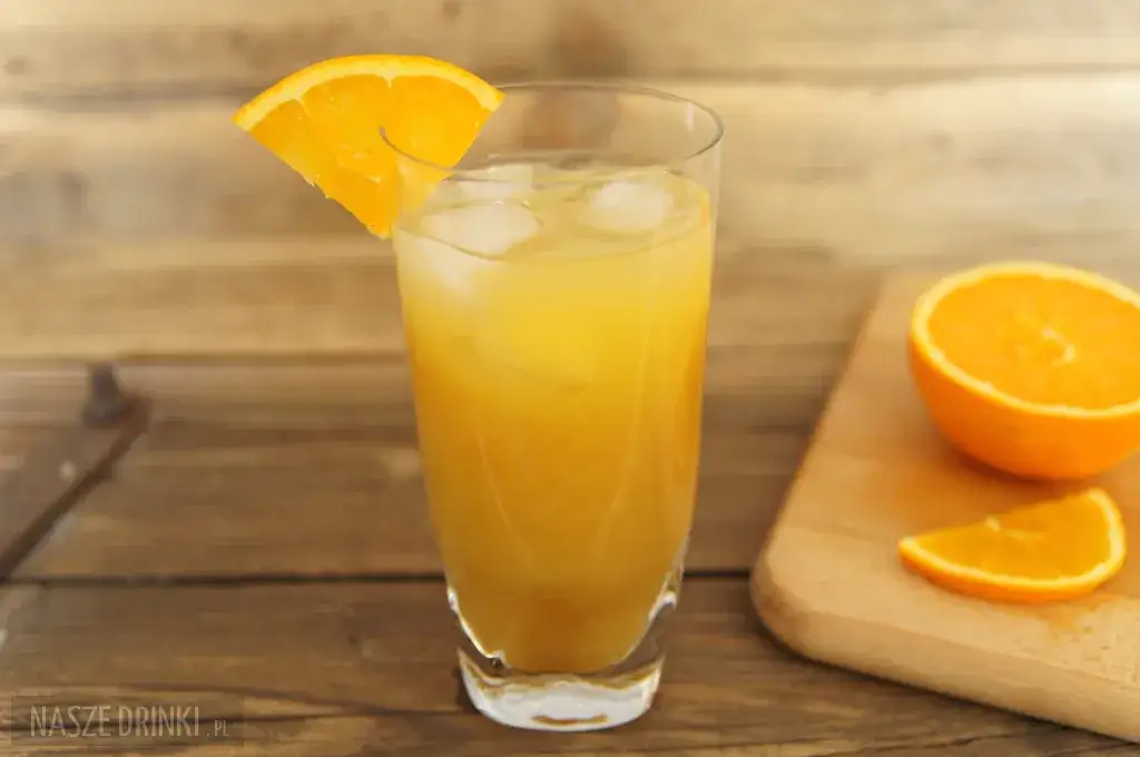 drink wódka z sokiem pomarańczowym w szklance highball