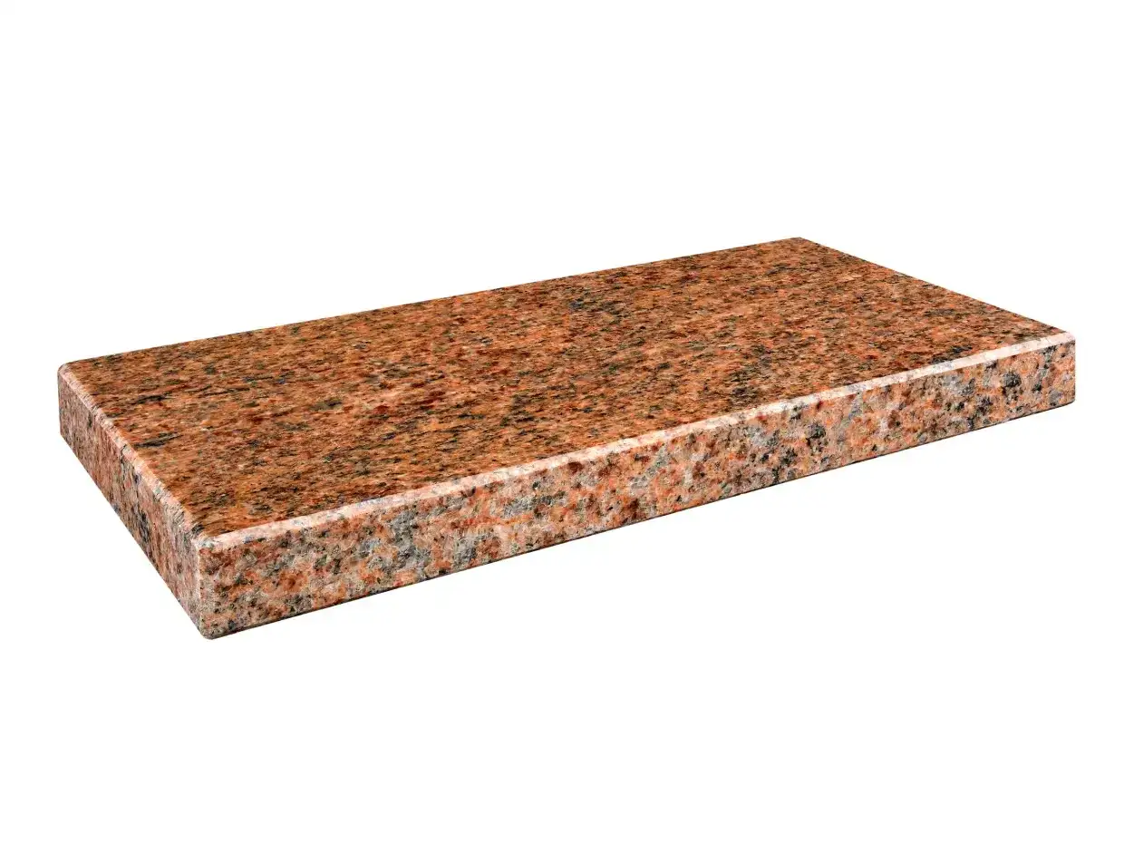 Eleganckie parapety granitowe w ciepłych, rudych kolorach. Idealne do każdego wnętrza.