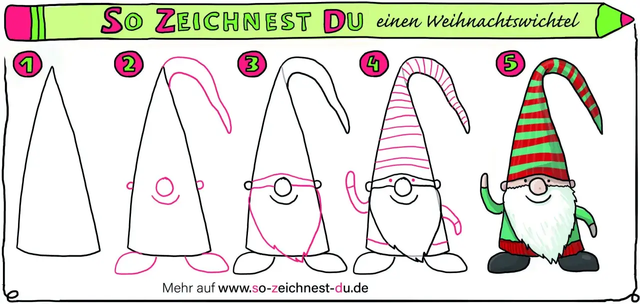 einfache Weihnachtsmotive malen Schritt f&uuml;r Schritt