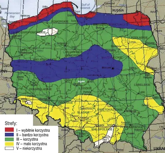 Mapa rozwoju energetyki wiatrowej w Polsce