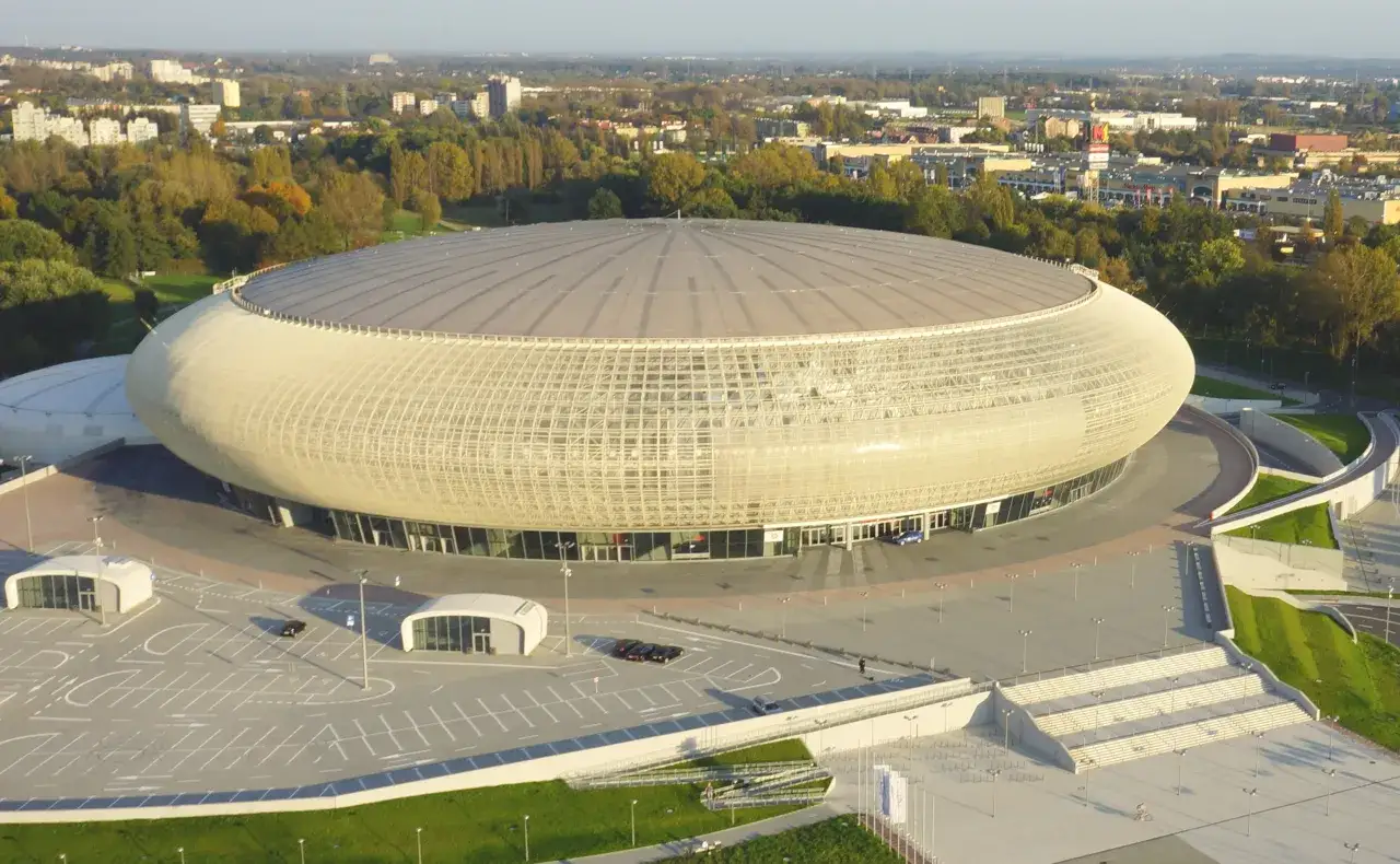 Tauron Arena Krak&oacute;w z lotu ptaka