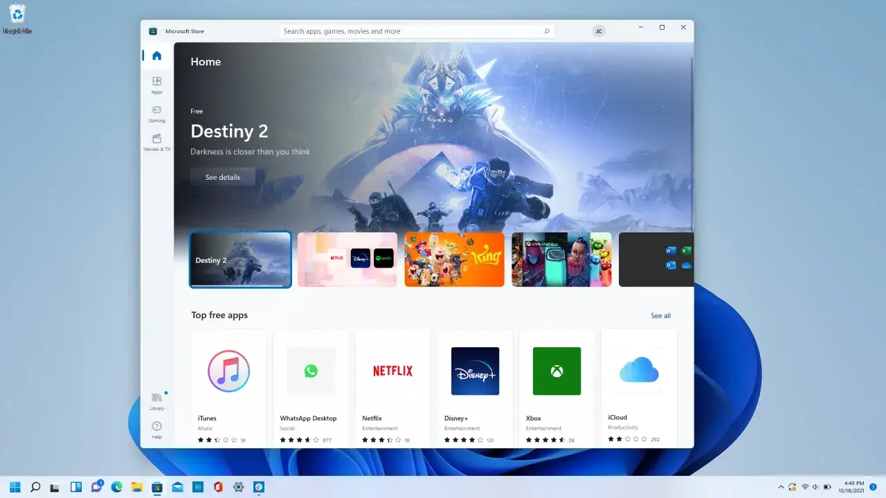 Microsoft Store Windows 11 Oberfl&auml;che