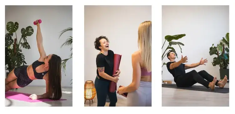 Grafika porównująca jogę i pilates - różnice