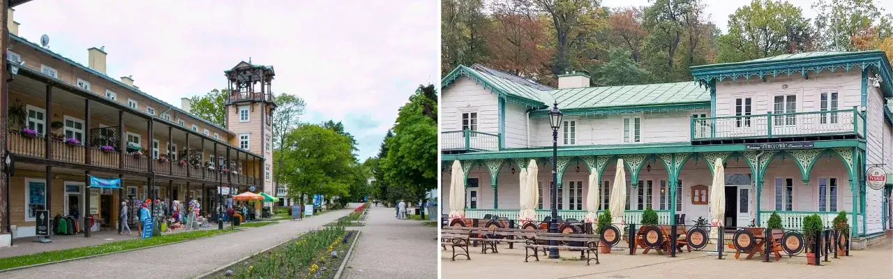 Iwonicz-Zdrój deptak i zabytkowa architektura