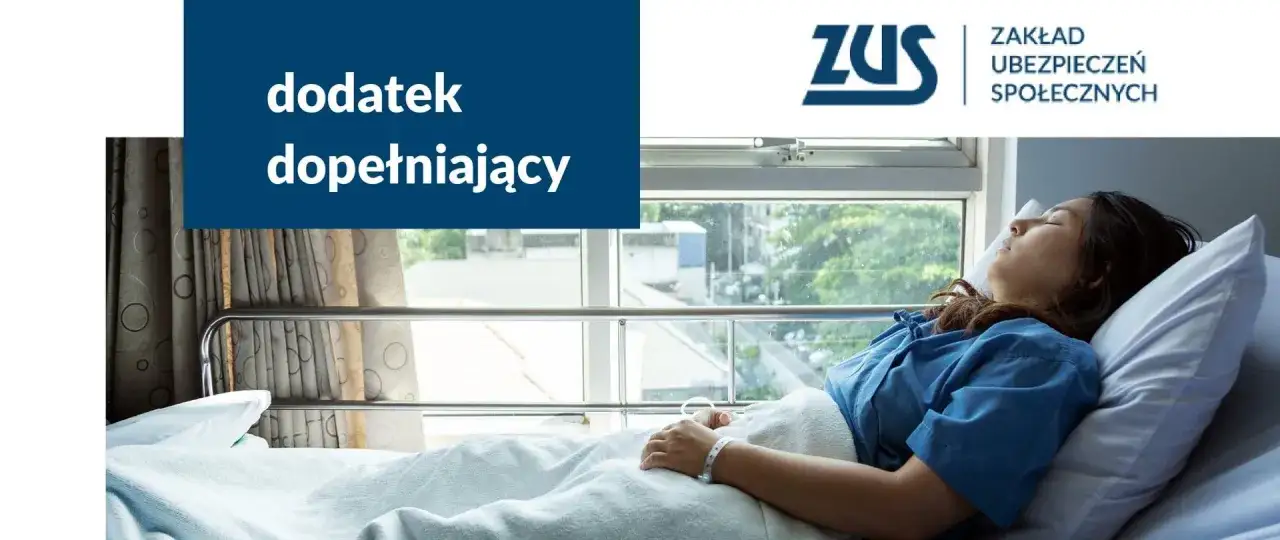 ZUS oferuje dodatek dopełniający dla osób potrzebujących wsparcia w trudnych chwilach. Kobieta odpoczywa w szpitalnym łóżku.