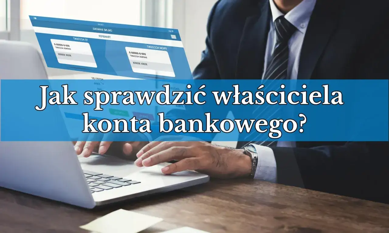 Biznesmen przy laptopie. Tekst na zdjęciu: