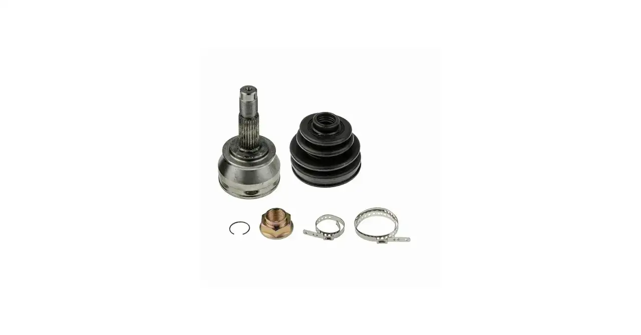 Kit de junta homocinética para eje motriz coche, con fuelle, tuerca y abrazaderas.
