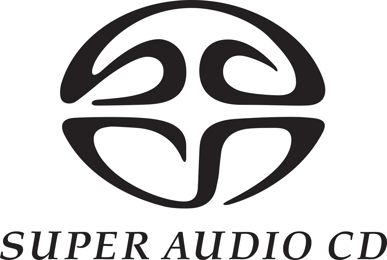 Logo Super Audio CD. Chcesz wiedzieć, sacd co to? To format płyt z dźwiękiem wysokiej jakości.