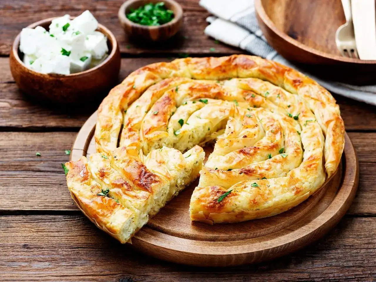 Złocisty, zawijany turecki burek z serem i ziołami. Idealny przepis na pyszne danie.