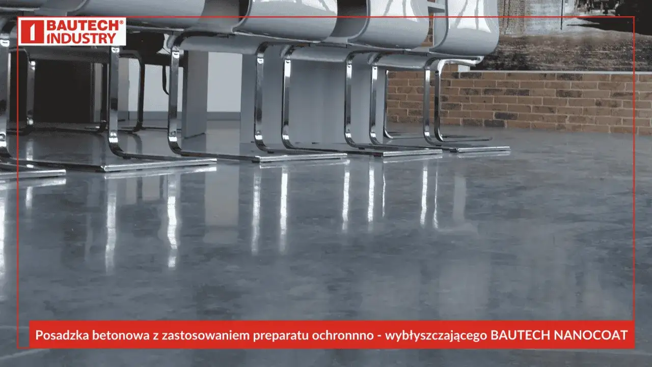 Błyszcząca posadzka betonowa, jak szkło w płynie do betonu, dzięki preparatowi ochronnemu BAUTECH NANOCOAT.
