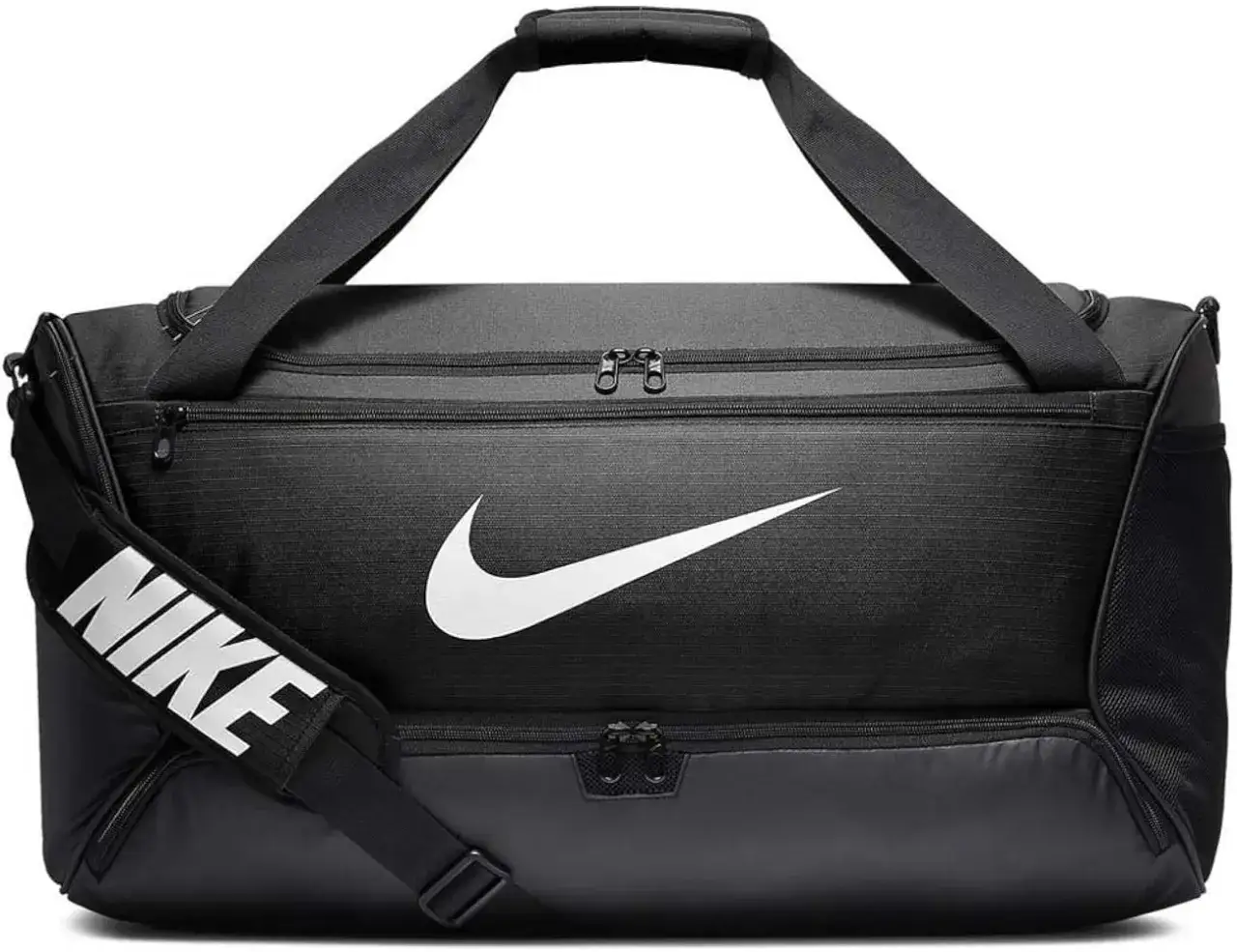 Czarna torba na trening Nike z białym logo. Idealna na siłownię i wyjazdy.
