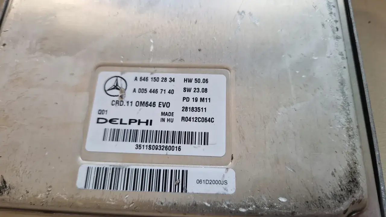 Sterownik silnika Delphi CRD.11 OM646 EVO, numer A 646 150 28 34. To może być szukany kod silnika Mercedes W204.