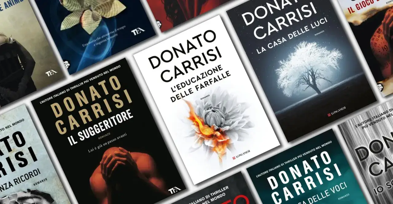 Copertine di romanzi thriller di Donato Carrisi. In primo piano 