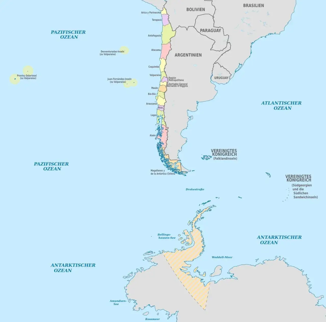 Mapa Chile Ameryka Południowa