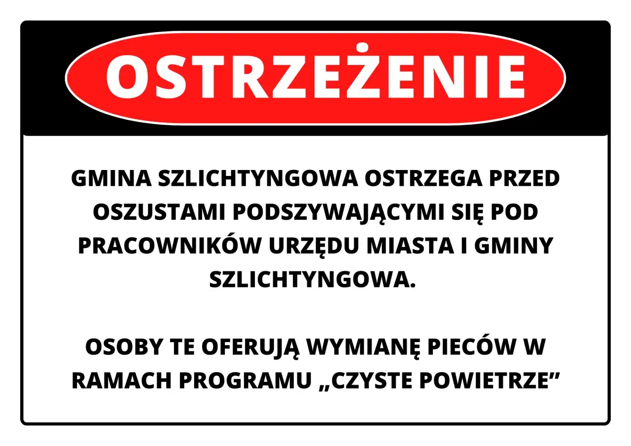 Ostrzeżenie przed oszustwami Czyste Powietrze