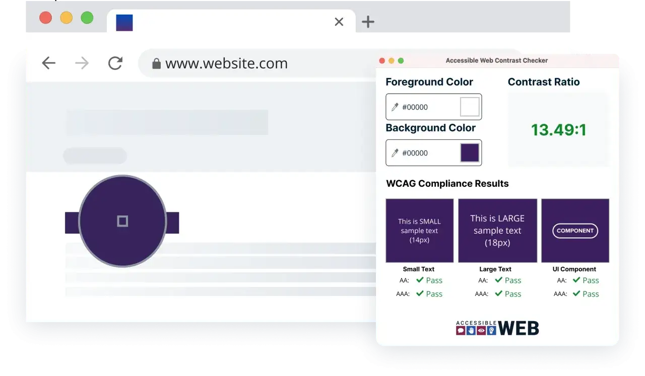 Web accessibility contrast checker