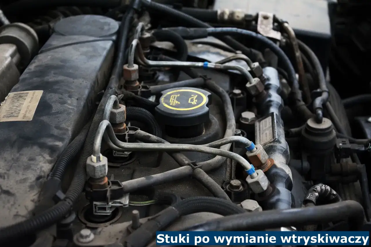 Głośne stukanie w silniku diesla po wymianie wtryskiwaczy. Widok na elementy układu paliwowego.