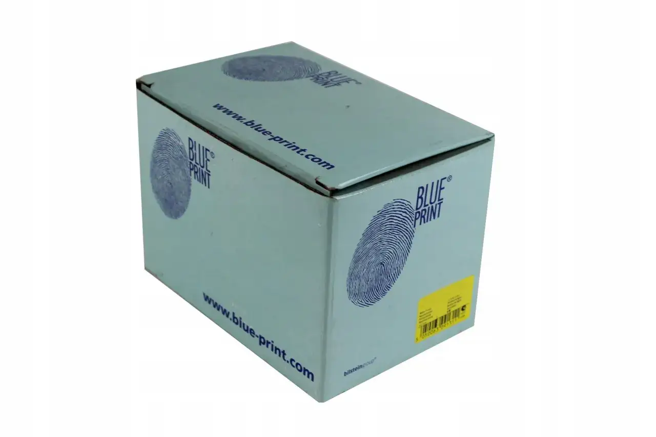 Niebieskie pudełko z logo BLUE PRINT i odciskiem palca. Na opakowaniu widnieje adres strony www.blue-print.com.