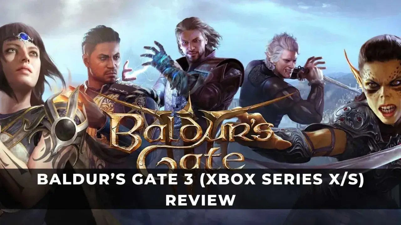 Postacie z Baldur's Gate 3 na Xbox Series X/S, gotowe do walki.
