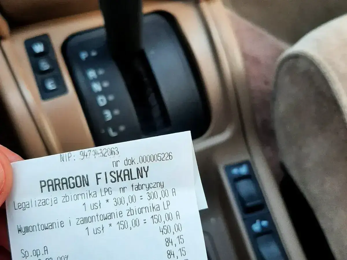 Paragon fiskalny potwierdza legalizację butli LPG i montaż zbiornika. Gdzie szukać homologacji? Tutaj!