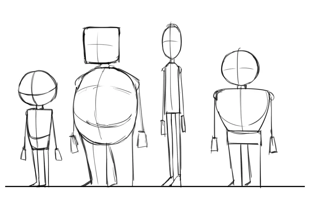 Comic Charakterdesign einfache Formen