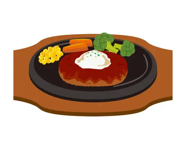 Historyczne ilustracje Hamburg steak