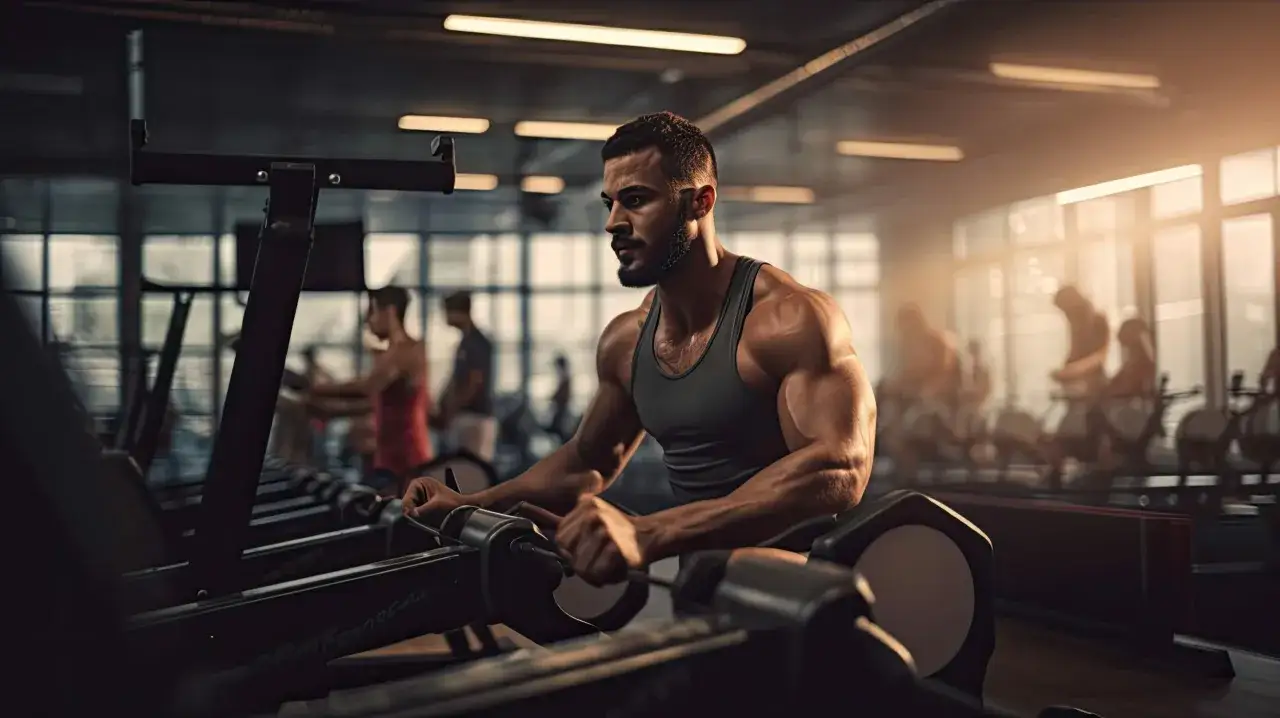 Mężczyzna ćwiczy na siłowni, budując masę. Zastanawiasz się, ile razy w tygodniu ćwiczyć biceps, by osiągnąć podobne rezultaty?