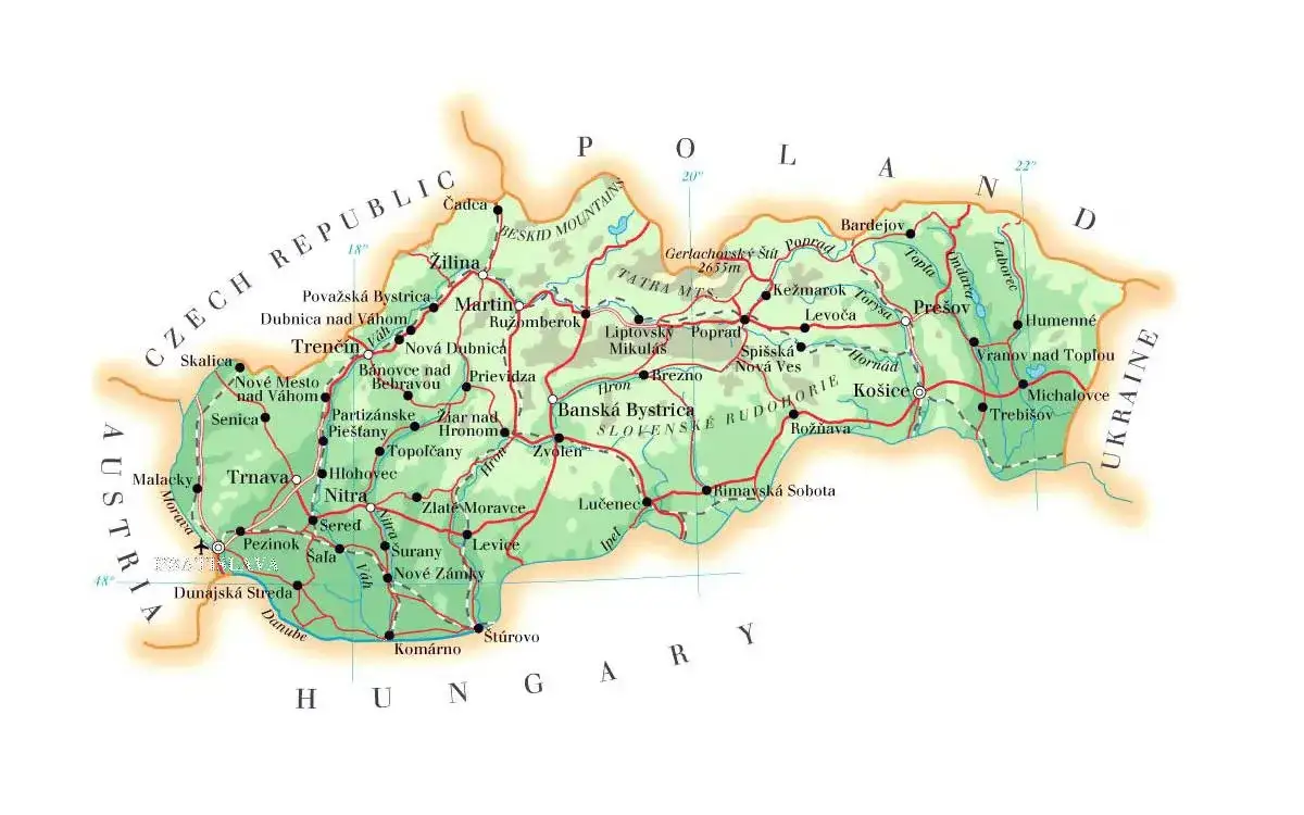 Mapa ośrodków narciarskich blisko Polski, narty Czechy Słowacja Austria