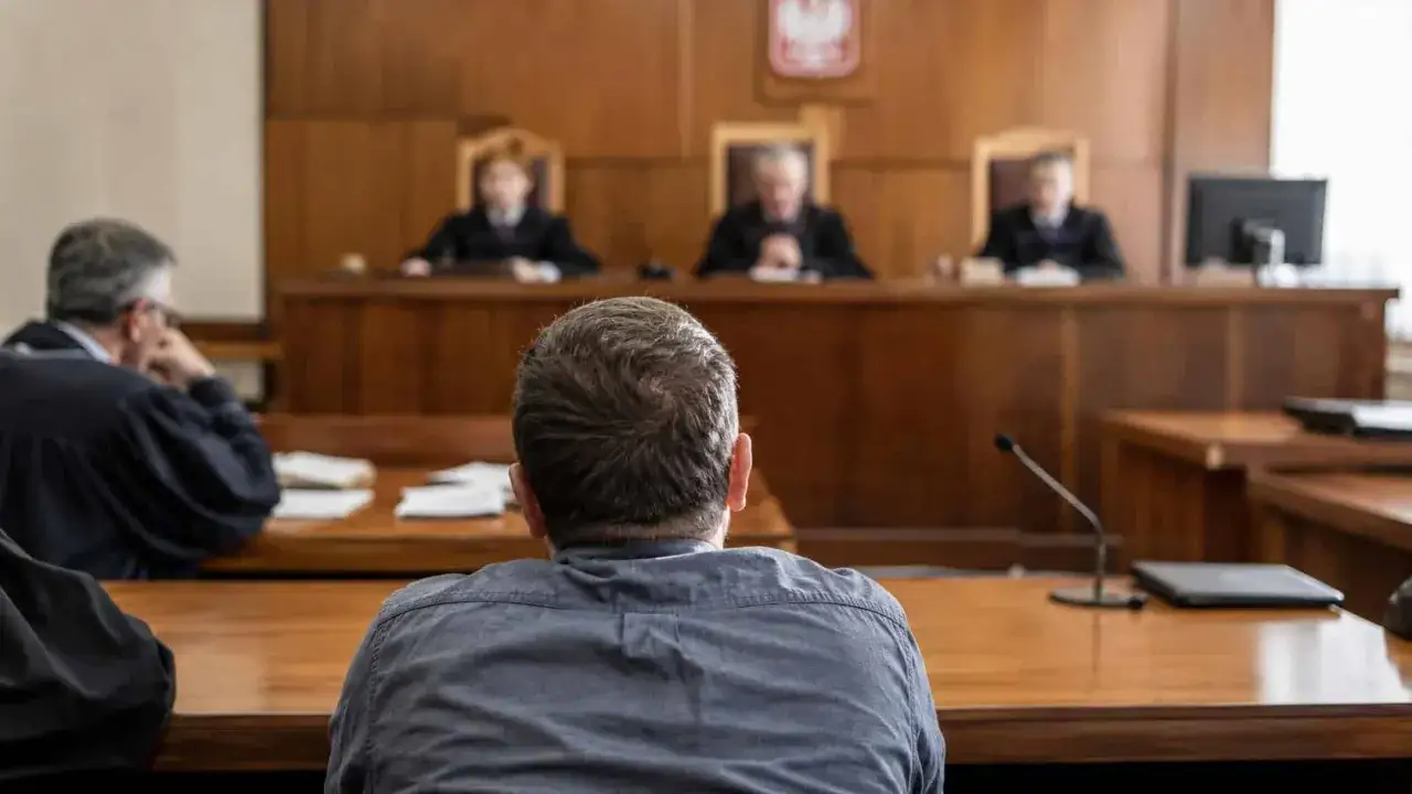 W sali sądowej, z widokiem na ławę przysięgłych, zastanawiamy się, kiedy można przenieść sprawę do innego sądu.