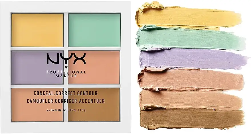 paleta korektorów kolorowych do neutralizacji