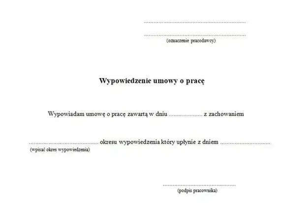 Wypowiedzenie umowy o pracę wzór, dokumenty formalne