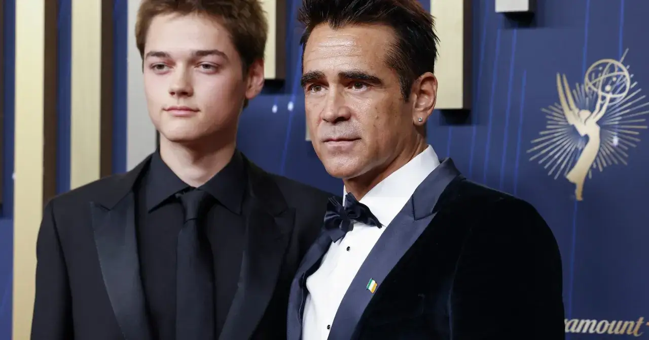 Colin Farrell z synem, który jest jego uroczym synem bachledy curuś, na gali.