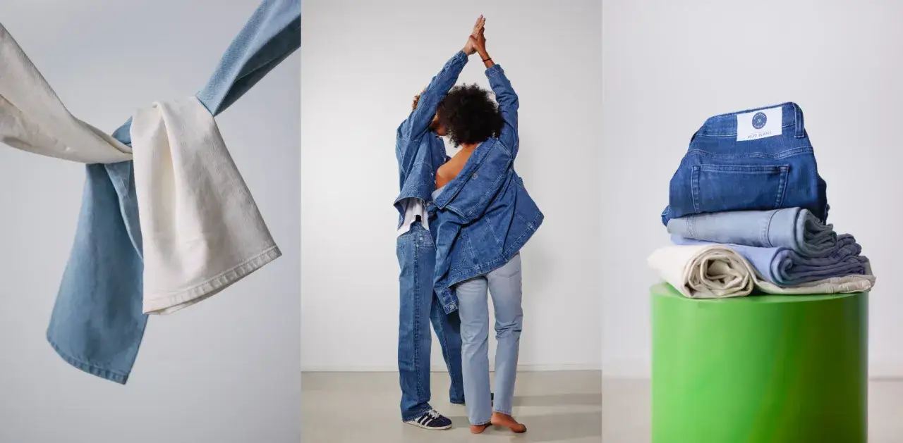 Nachhaltige Jeans-Shorts Bio-Baumwolle recyceltes Denim