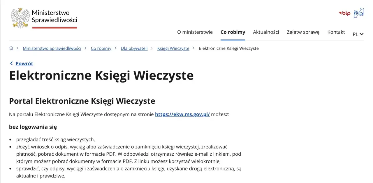 Elektroniczne Księgi Wieczyste: przeglądaj, pobieraj odpisy i zaświadczenia. Darmowe księgi wieczyste online.