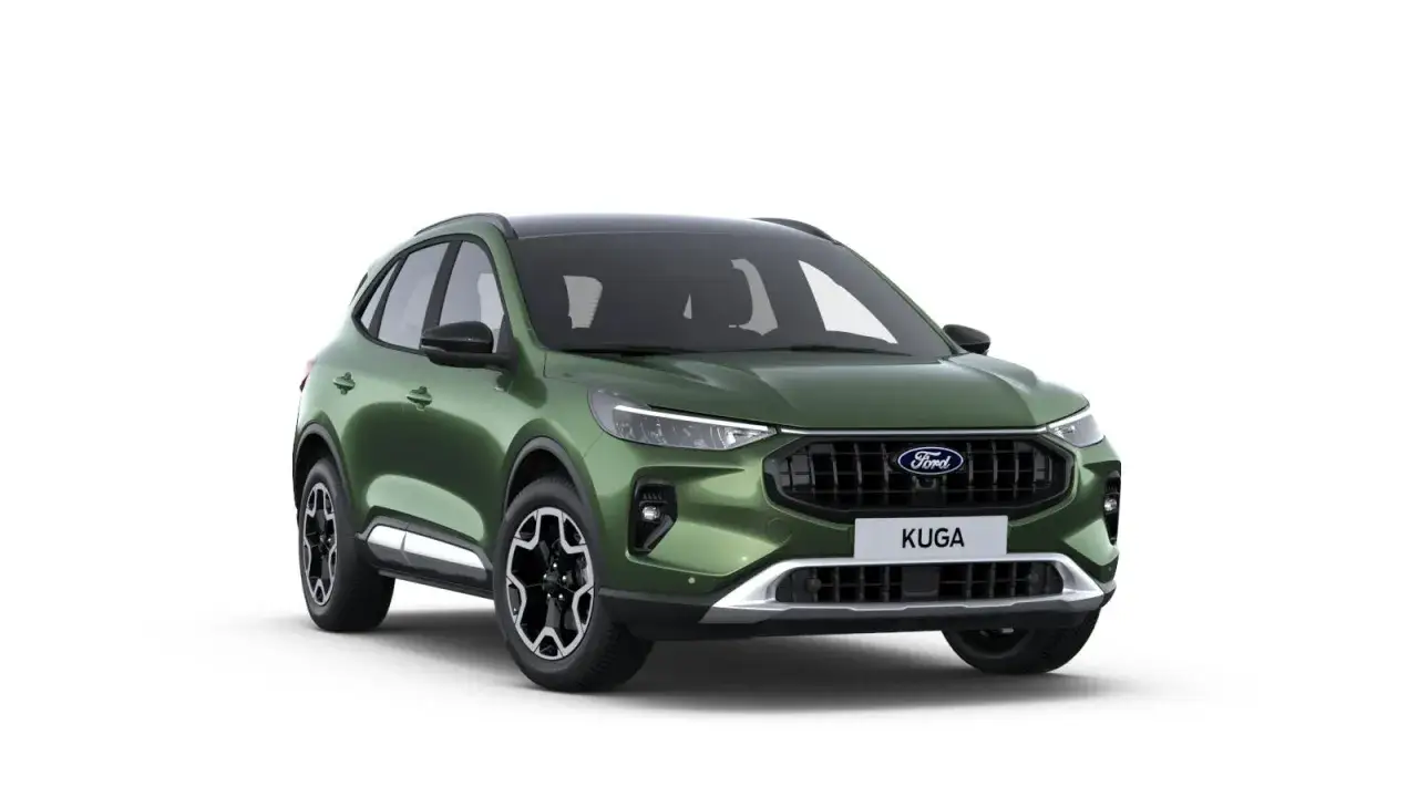 Ford Kuga verde, uno de los suv mas fiables, con diseño moderno y llantas deportivas.