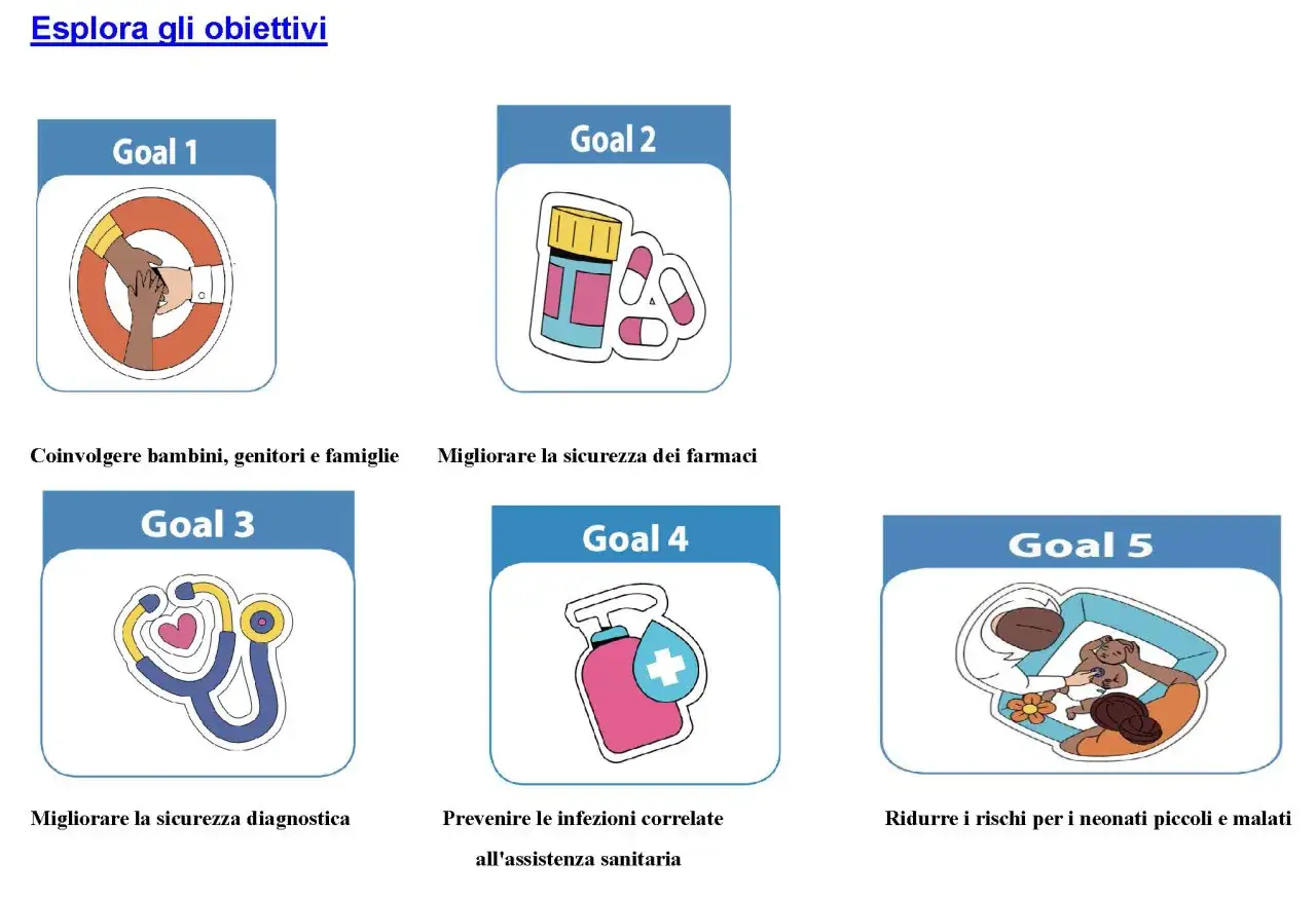 Obiettivi: coinvolgere famiglie, migliorare sicurezza farmaci, diagnostica, prevenire infezioni e ridurre rischi per neonati, seguendo le raccomandazioni ministeriali.