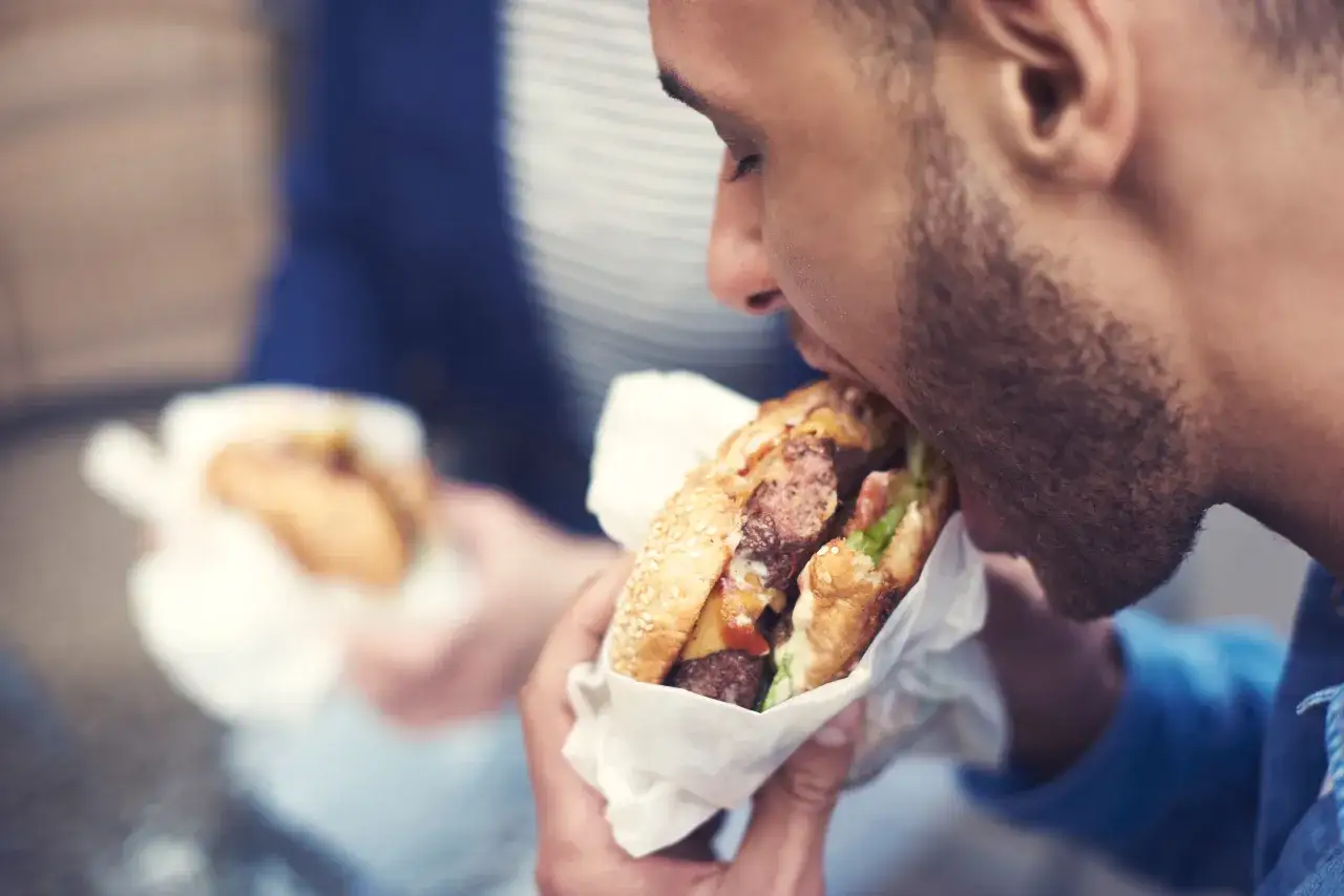 historia hamburgera ilustracja