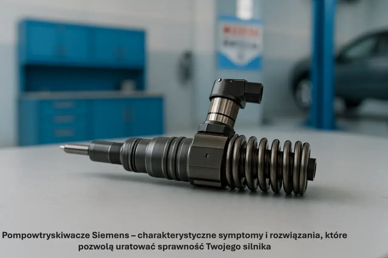 Cewka wtryskiwacza Siemens, kluczowy element pompowtryskiwaczy, widoczna na stole w warsztacie.