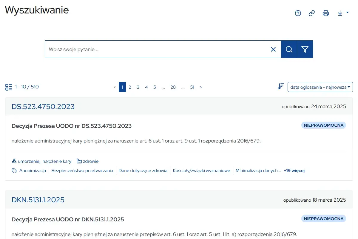 Portal Orzeczeń Sąd&oacute;w Powszechnych strona gł&oacute;wna