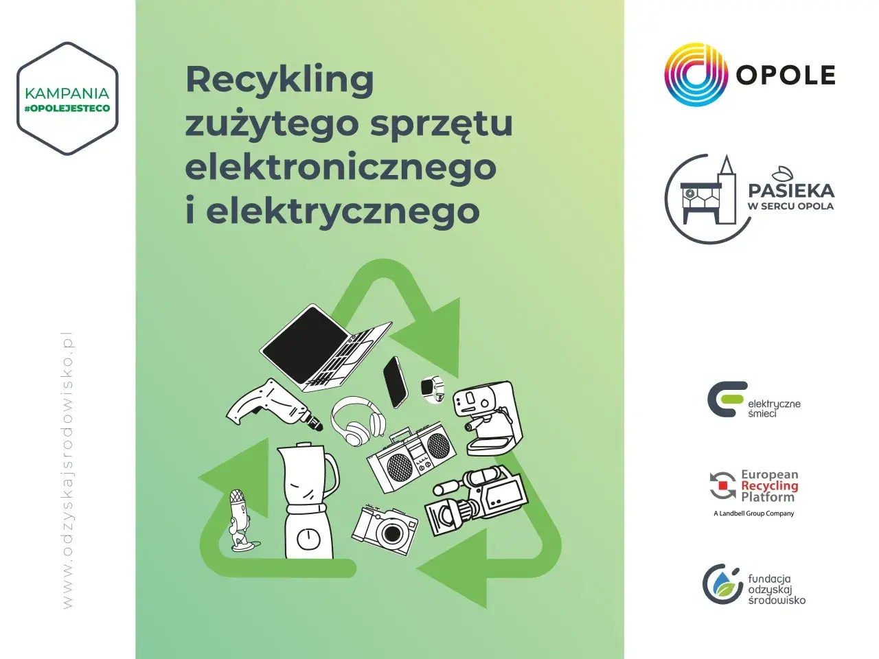 Recykling zużytego sprzętu elektronicznego i elektrycznego, kod odpadu 160214. Kampania #OpoleJestEco.