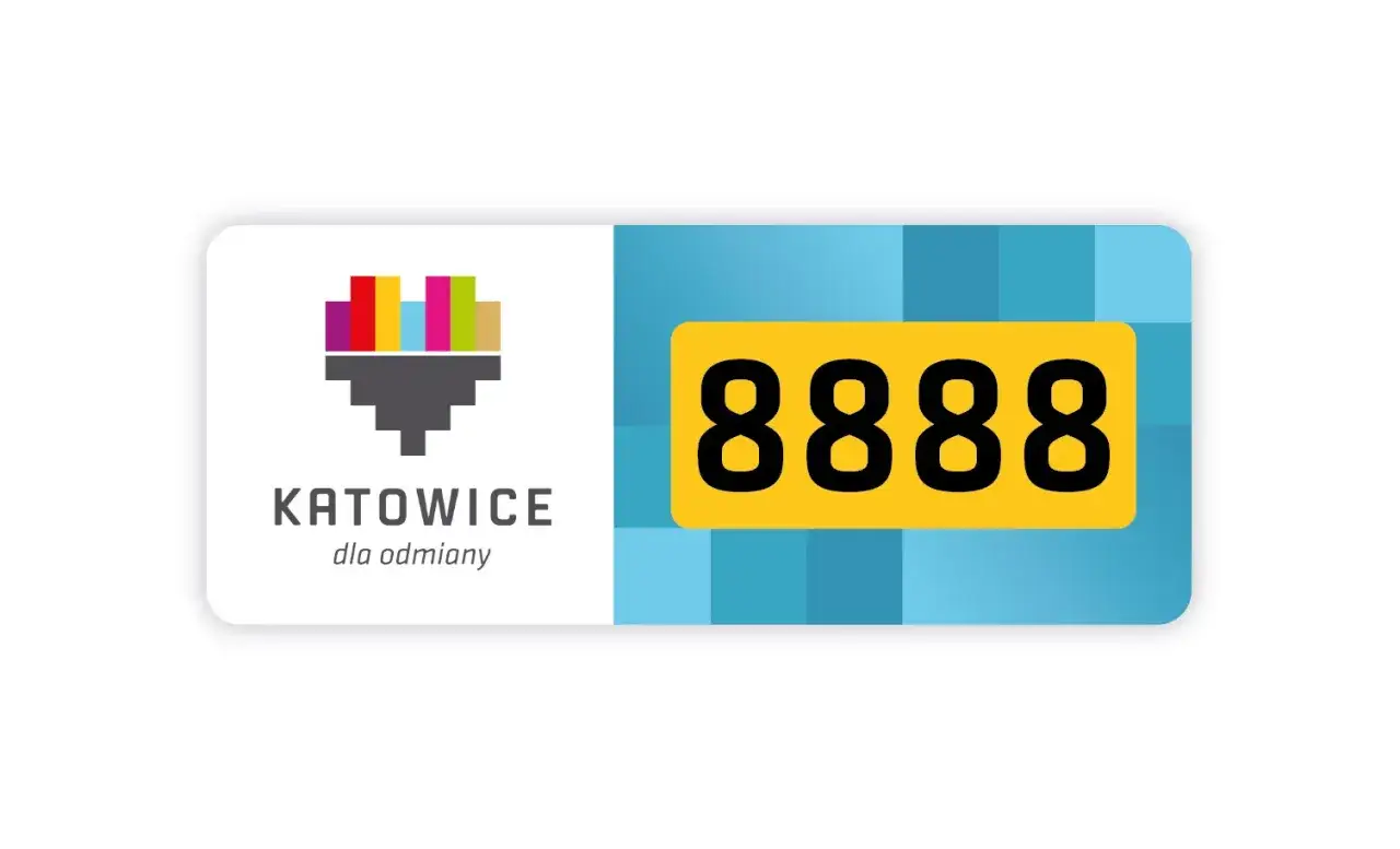 Logo Katowice dla odmiany z numerem bocznym pojazdu 8888.