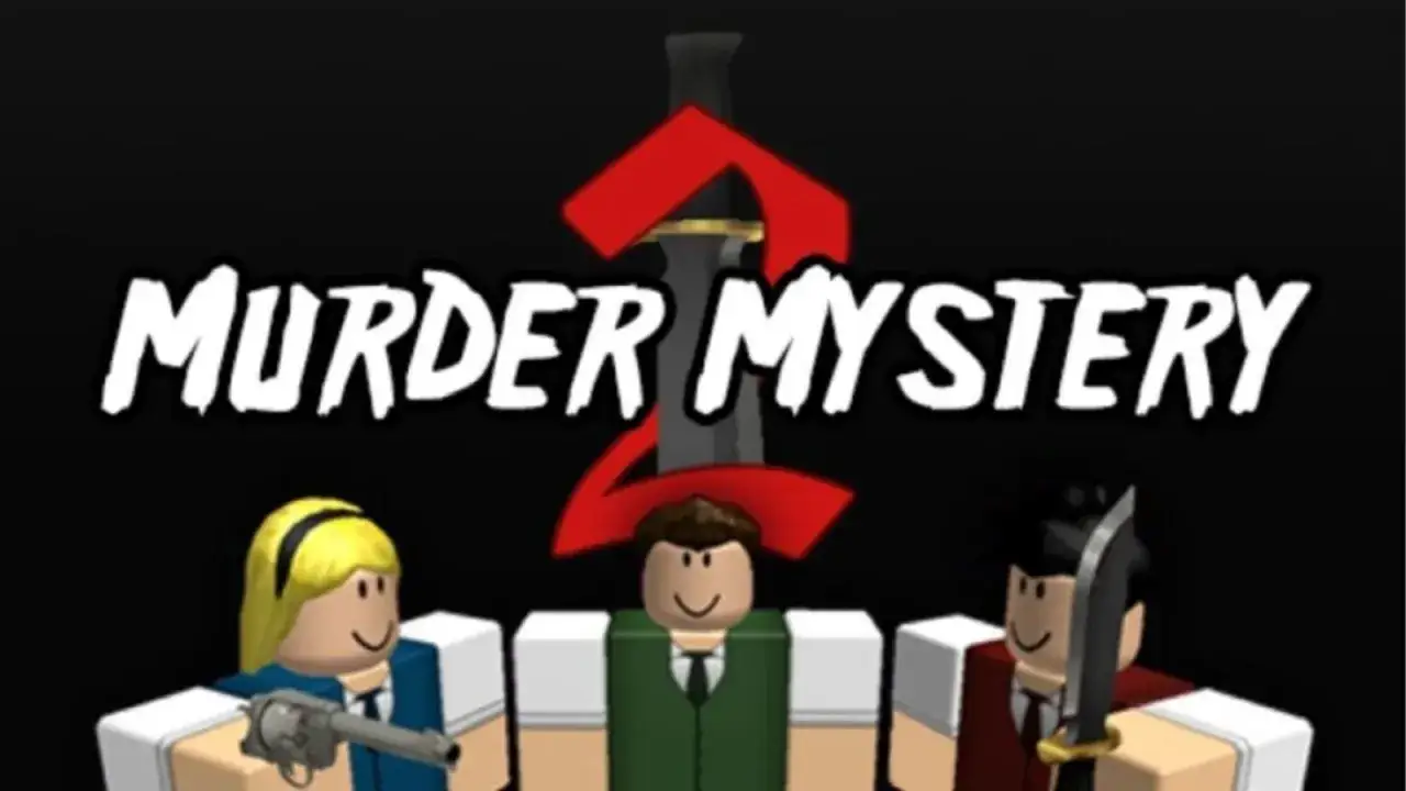 Postacie z gry Murder Mystery 2, z napisem 