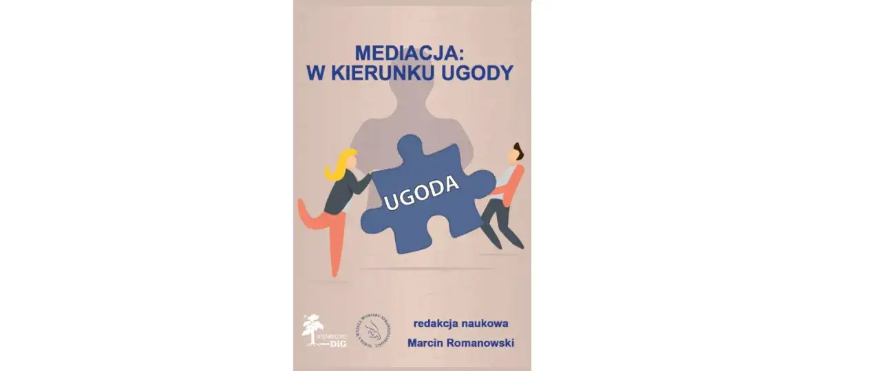 Dwie osoby składają wielki element układanki z napisem 