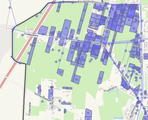 Mapa osiedli Chrzan&oacute;w Bemowo Lotnisko