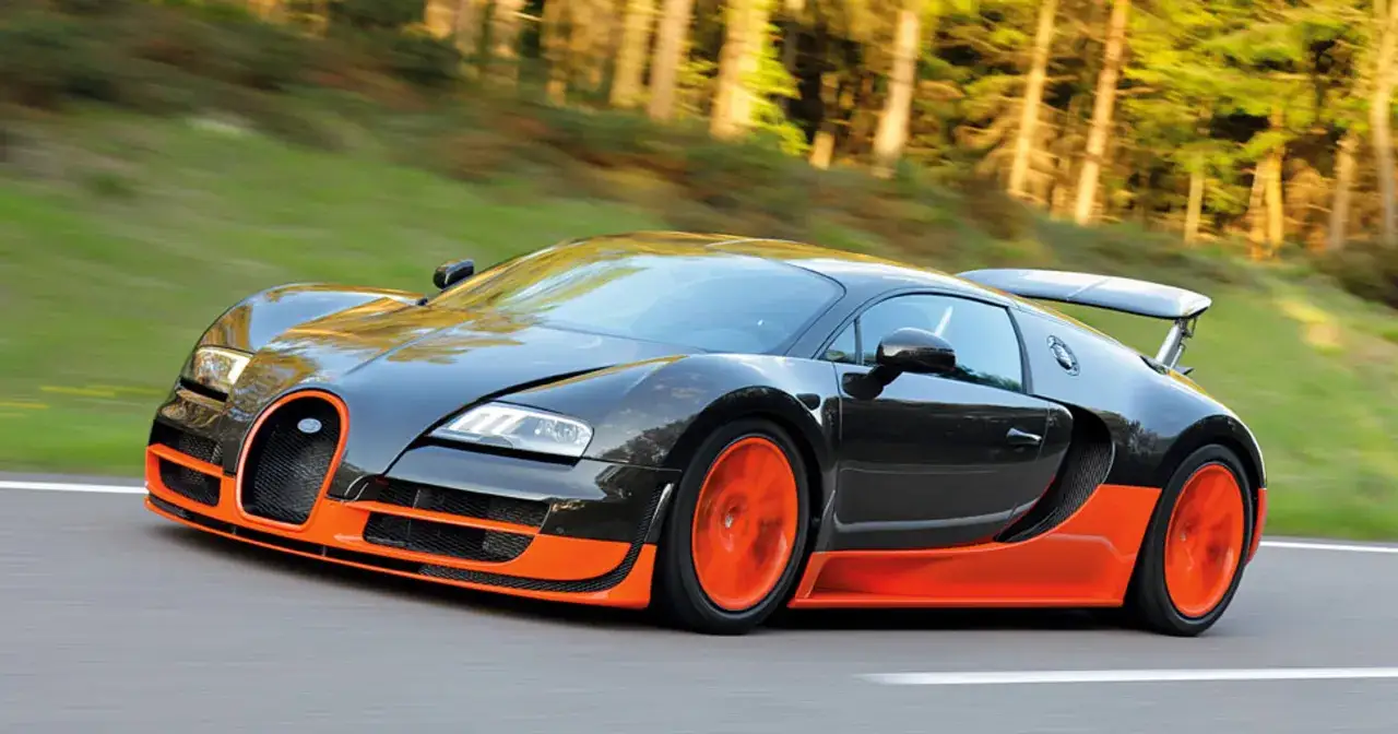 Bugatti Veyron rozpędza się