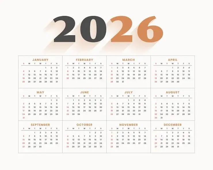 Kalendarz z datą 2026 i symbolem zmian