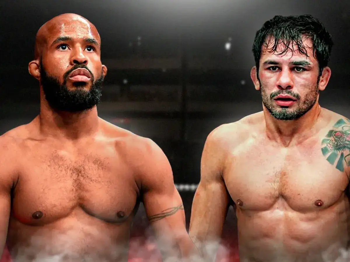 Dwóch wojowników wagi muszej UFC, Demetrious Johnson i Joseph Benavidez, gotowi do walki.
