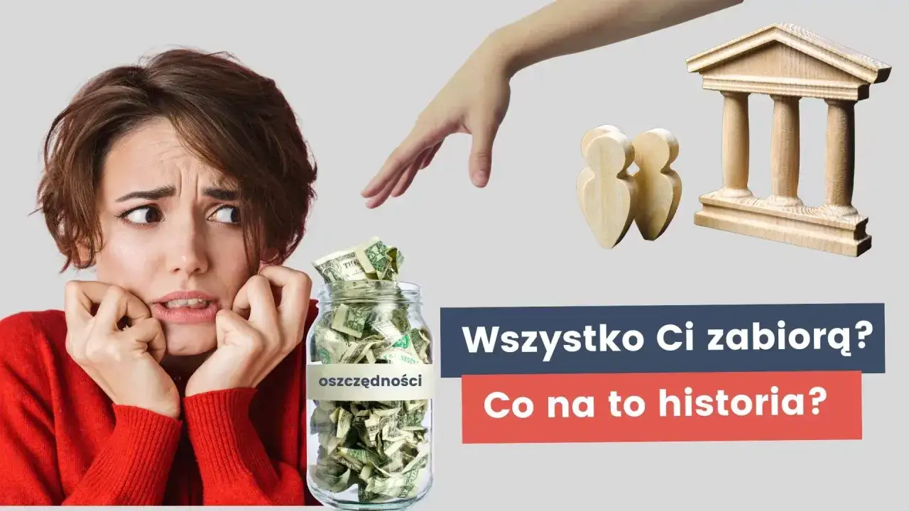 Przerażona kobieta patrzy na słoik z napisem 