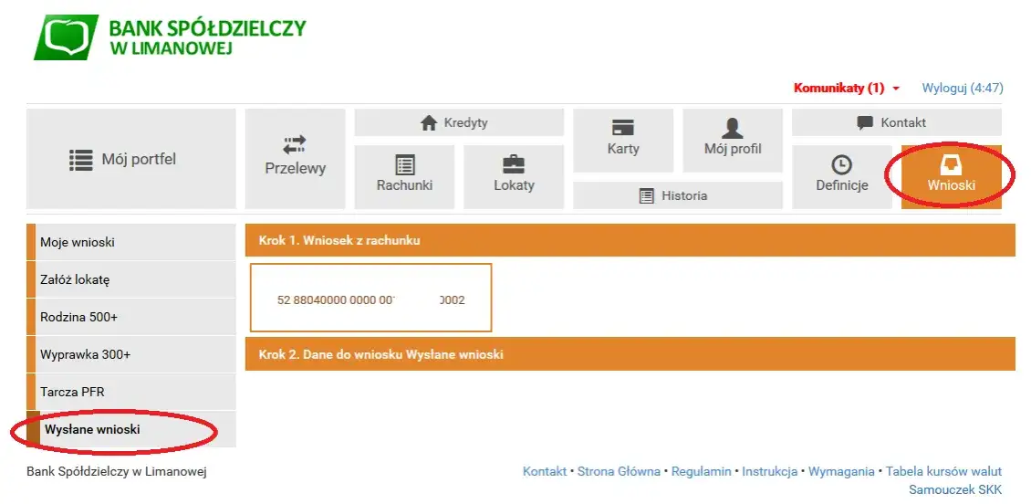 PFR wniosek bankowość elektroniczna