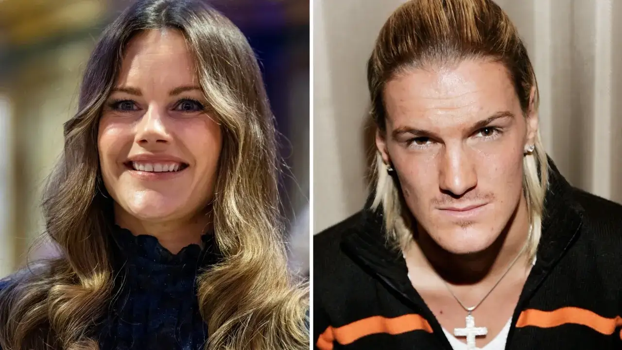 Prinsessan Sofia och en man med blont h&aring;r, kanske fr&aring;n en tidig Paradise Hotel-s&auml;song.